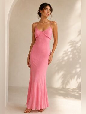 pink maid dress Short Sleeve Set – Belchic Color:Almond Butter inspired dress in soft FW22 Red Beaded Lace -